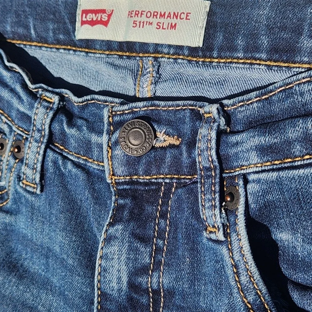 Levi's 511 Performance Boys Size 8 Regular Slim Fit Blue Stretch Jeans